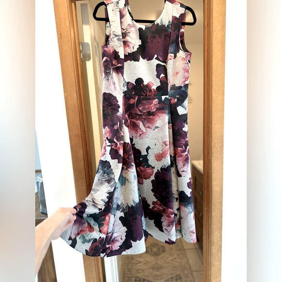Calvin Klein Floral Fit & Flare Midi Dress Size 10 - Picture 2 of 10